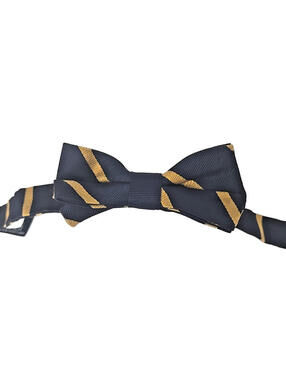 Polo Ralph Lauren Pre-Tied Blue Yellow Stripe Bow Tie Preppy Adjustable Italy